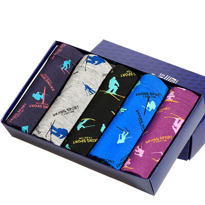 

[Jingdong supermarket] snow flying five gift box men's underwear men's flat pants fashion printing breathable U convex pants shorts x00005 L (170)