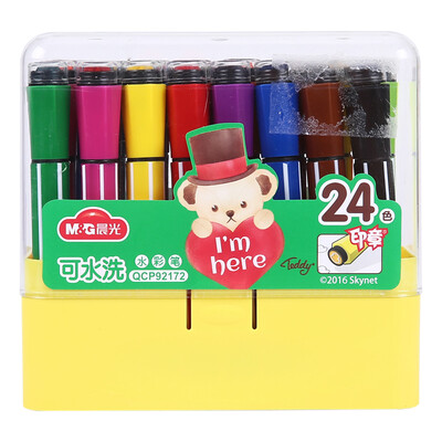 

Dawn M & G QCP92172 Teddy can wash the hexagonal seal watercolor pen brush 24 color box