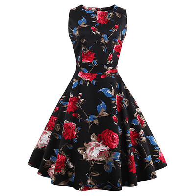 

Floral Tea Length Vintage Dress