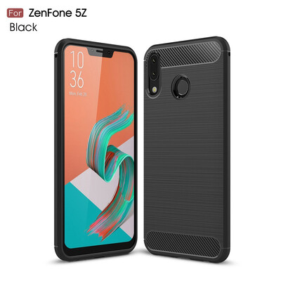 

Fivice Asus Zenfone 5 2018 ZE620KL case Luxury brushed carbon fiber TPU soft shell