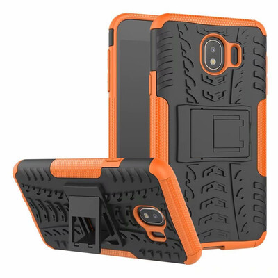 

Fivice Samsung J4 2018 Case TPU anti-fall tire pattern back clip bracket phone case