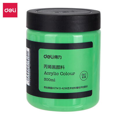 

Deli deli 300ml art painting acrylic paint hand-painted wall painting acrylic paint large bottle outdoor painted textile pigment 73875 pink green