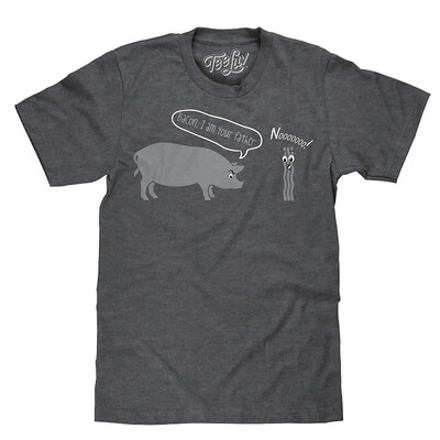 

Bacon I Am Your Father Tee Soft Touch Poly Cotton Blend Fabric Original Bacon Tee by