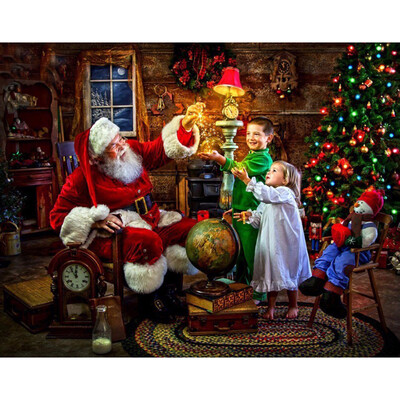 

UpperX Full 5D Diy Diamond Painting Cross Stitch Santa Claus&children 3D Diamond Embroidery Rhinestone Mosaic Decor Paintings