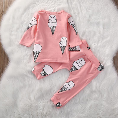 

Adorable Newborn Baby Girls Outfits T-shirt Tops Long Pants Outfits Clothes USA
