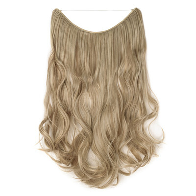 

Invisible Wire No Clips in Hair Extensions Secret Fish Line Hairpieces Silky Straight real natural Synthetic