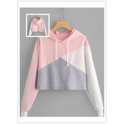 

Women Hoodie Sweatshirt Crop Top Sweater Long Sleeve Loose Sport Pullover Jumper