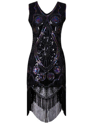 

Sequins Fringe Vintage Party Dress
