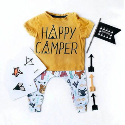 

Animals Infant Baby Boys Girl T-shirt Tops Long Pants Outfits Set Clothes 0-24M