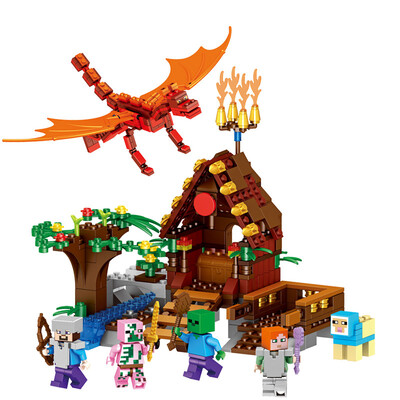 

Mi bloque de construcción de bloques de casa de bosque de DIY mundo ilumina juguetes compatibles con Legoed Minecrafted City