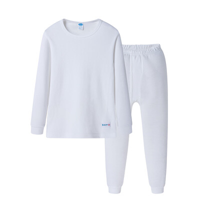 

Three guns dits 2015 autumn and winter new skin care soft cotton girl round neck long sleeve underwear sets 29122D0 white 110