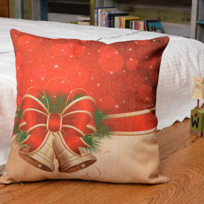 

Christmas Cotton Linen Bed Sofa Waist Cushion Throw Pillow Case Cover Home Decor