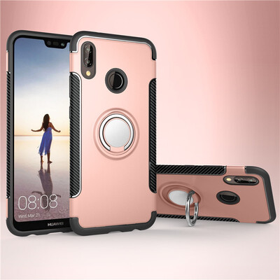

Fivice Huawei P20 lite case PC metal ring shell magnetic car bracket TPU phone case