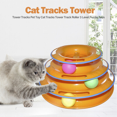 Tower Tracks Pet Toy Cat Toy Cat Tracks Tower Track Roller 3 Level Puzzle Toys for Cat Dog Pet