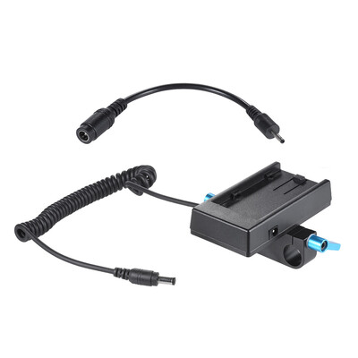 

Andoer Camera Battery Mount Plate Power Supply Adapter with 15mm Rod Clamp for BMCC BMPCC for Sony F970 F950 Battery