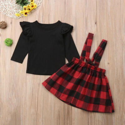 

Infant Kids Baby Girls Princess Bib Strap Skirt Dress Clothes Set Xmas Outfits