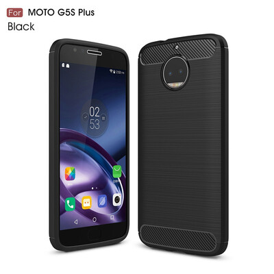 

Fivice Motorola Moto G5S Plus case Luxury brushed carbon fiber TPU soft shell