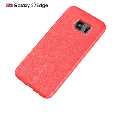 

Fivice Samsung Galaxy S7 edge case Luxury leather TPU silicone anti-fall soft shell phone case