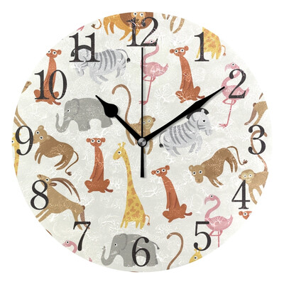 

Wall Clock Arabic Numerals Design Different Kinds Of Animal Round