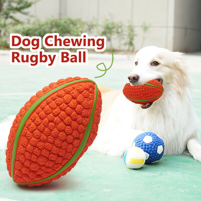

Dog Chewing Ball Rugby Ball Interactive Fetch Non-toxic Durable Chew Bite Toy for Dog Puppy Small Size