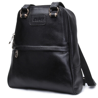 

Ke Lu Chi (CLUCI) cowhide shoulder bag new women's bag fashion Korean version of retro women's backpack travel bag female C60020_1 black trumpet