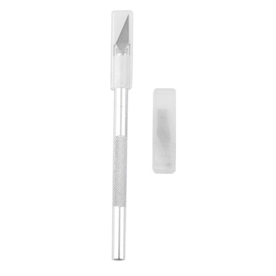 

Metal Handle Craft Knife With 5 Blade Scalpel Cutter Engraving Metal Tool