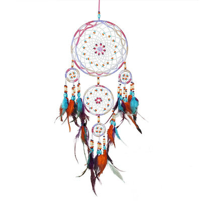 

UpperX Handmade Fashion Design 4 Circle Dream Catcher with feather wall hanging Decor Room Craft ornament