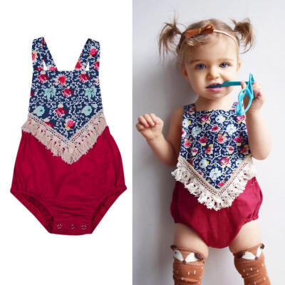 

Boho Newborn Infant Baby Girls Floral Romper Bodysuit Jumpsuit Clothes Outfits