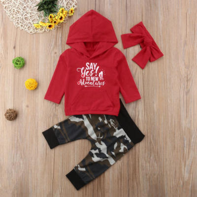 

Hot Kids Baby Girls Camouflage Outfits Clothes Long Sleeve Tops Pants Headband