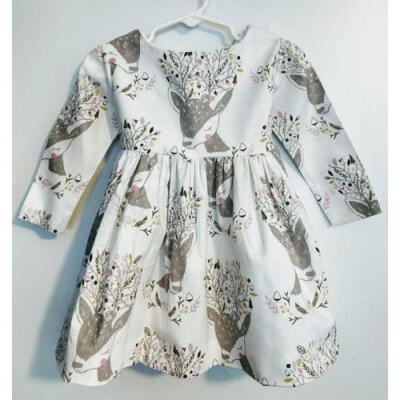 

Christmas Infant Kid Baby Girl Costume Party Floral Print Long Sleeve Dress