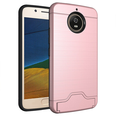 

Fivice Moto G5S Case TPU all-inclusive anti-drop brushed card with bracket mobile phone case