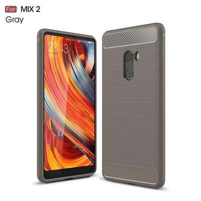 

Fivice Xiaomi Mi Mix 2 case Luxury brushed carbon fiber TPU soft shell
