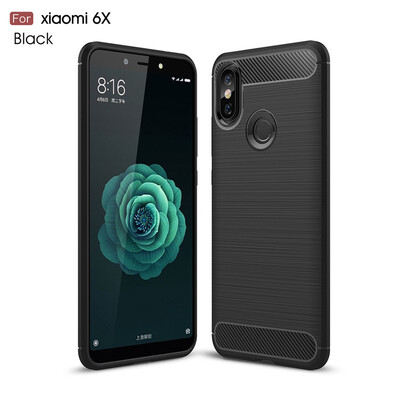 

Fivice Xiaomi MI 6X case Luxury brushed carbon fiber TPU soft shell