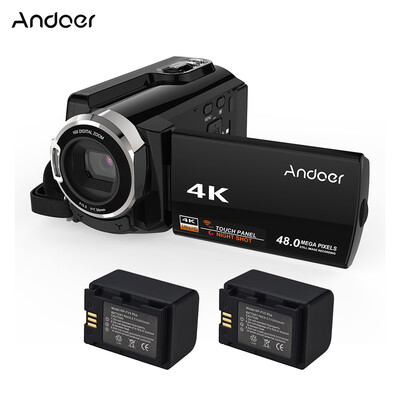 

Andoer HDV-534K 4K 48MP WiFi Digital Video Camera with 2pcs NP-FV5 Plus 37V 2500mAh Camera Battery 1080P Full HD 3inch Capacitiv