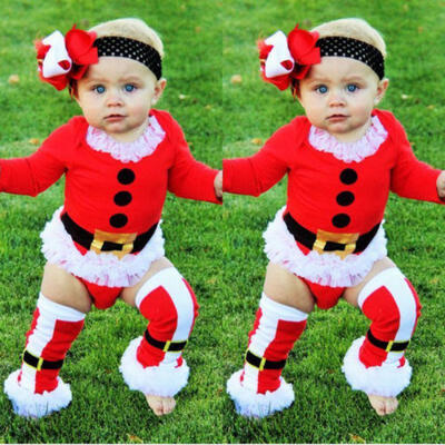 AU Stock Christmas Boys Girl Baby Grow Romper Clothes Baby Santa Costume Outfits