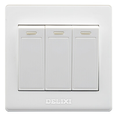 

Delixi DELIXI switch socket panel three open single control Ya white series