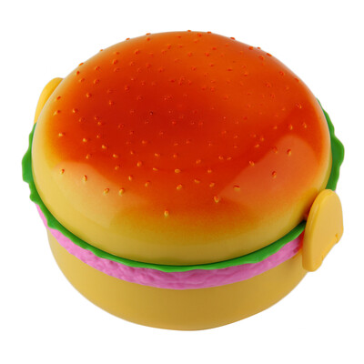 

Дети Hamburger Bento Lunch Box Контейнер для хранения еды с ложкой Вилку