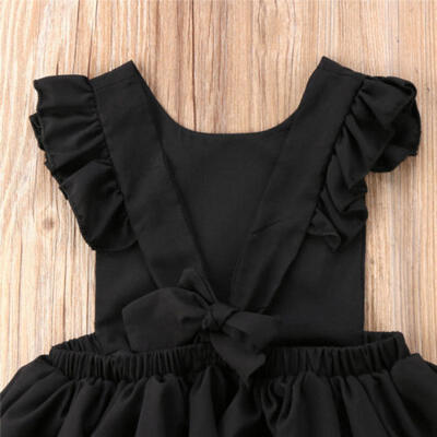 

Infant Baby Girl Infant Summer Bowknot Sleeveless Chiffon Ruffled Dress Sundress
