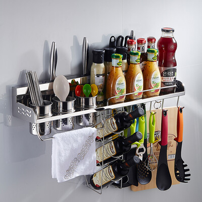 

En тысяча Qianxi QEQX SUS304 нержавеющей стали кухне специй стеллажи для хранения полки держатель стойки 70CM стены Корзина с тремя палочками F703-G