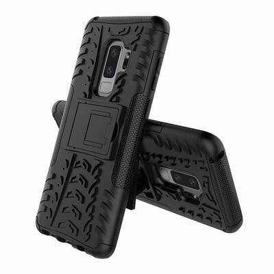 

Fivice Samsung S9 Plus Case TPU anti-fall tire pattern back clip bracket phone case