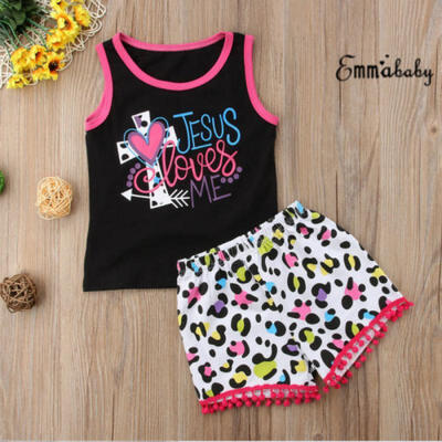 

AU Summer Toddler Kids Baby Girls T-shirt Vest TopsPants Outfits Clothes Set