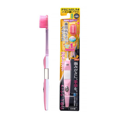 

KISS YOU Negative Ion Toothbrush Wide Head Soft Hair Toothbrush H27 Pink Single Pack Imported from Japan