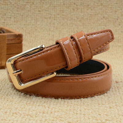

Ladies Slim Fashion Waist Belt Dress Access Thin Skinny PU Leather Belt Women