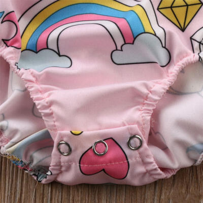 

Newborn Baby Girls Backless Unicorn Romper Bodysuit Jumpsuit Outfits Sunsuit Set