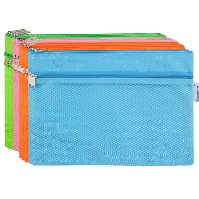 

GuangBo 10 double-layer B5 cloth waterproof zipper file bag / color bag random A6092