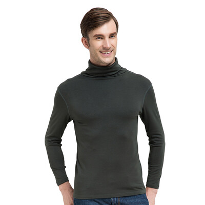 

Little nurse thermal underwear men&women high collar pile collar single shirt velvet warm lapel autumn clothing long pants DRY005 bottoming shirt dark green  180110