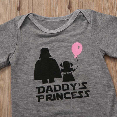 

Cotton Newborn Baby Girls daddys princess Romper Bodysuit Clothes Outfits UK