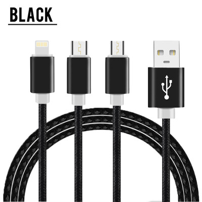 

NeillieN 3 in 1 usb cableData lineSupport iPhone Android TYPE-C 3 in 1 Data lineGeneral data lineCharging line 1MUSB line