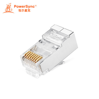 

Baer Xingke seven types of nickel-plated shielded crystal head RJ45 two high six low three forks 50u two-piece 100 into PowerSync APTN00BB