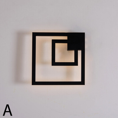 

Baycheer HL483450 Post Modern Minimalist Black Warm Light Square Led Wall Sconce MetalStyle A